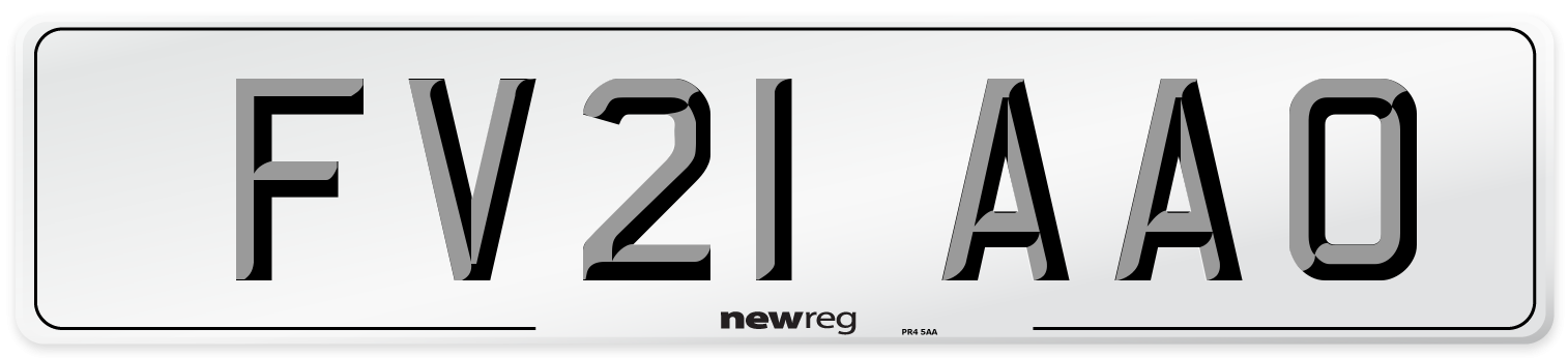 FV21 AAO Number Plate from New Reg